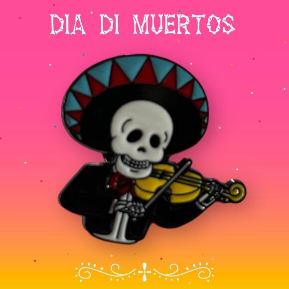 Día de Los Muertos (Day of the Dead) Skull Punk Brooches - Festive Band Series - Picture 4 of 5